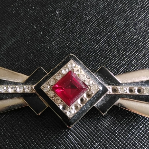 Vtg Monet Art Deco Pin Brooch - Picture 3 of 3